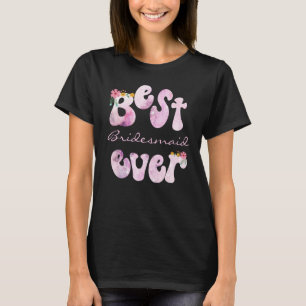 Beste Bridesmaid je rosa Retro T-Shirt