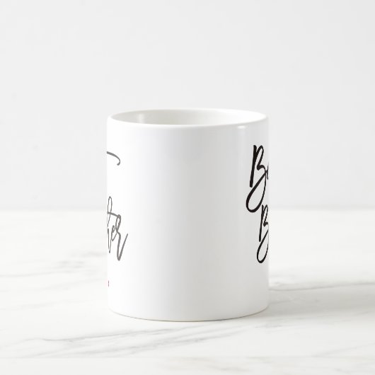 Beste Brother Black Script Typografy Red Name Gift Kaffeetasse (Mittel)