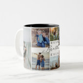 Beste Brüder je Foto Collage Keepake Geschenk Zweifarbige Tasse (Vorderseite Links)