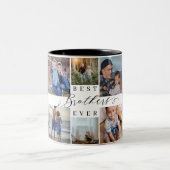 Beste Brüder je Foto Collage Keepake Geschenk Zweifarbige Tasse (Mittel)