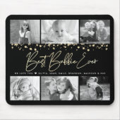 Beste Bubbie je Gold Glitzer 6 Collage Chic Mousepad (Vorne)
