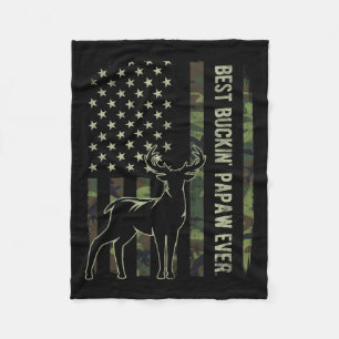 Beste Buckin' Papaw Camouflage Amerikanische Fahne Fleecedecke