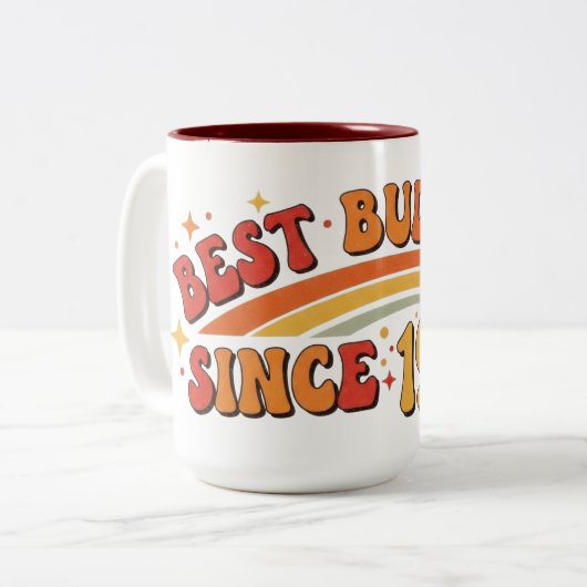Beste Buddies seit 1996 Design Zweifarbige Tasse (Vorderseite Links)