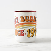 Beste Buddies seit 1996 Design Zweifarbige Tasse (Mittel)