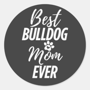 Beste Bulldog-Mama je Runder Aufkleber