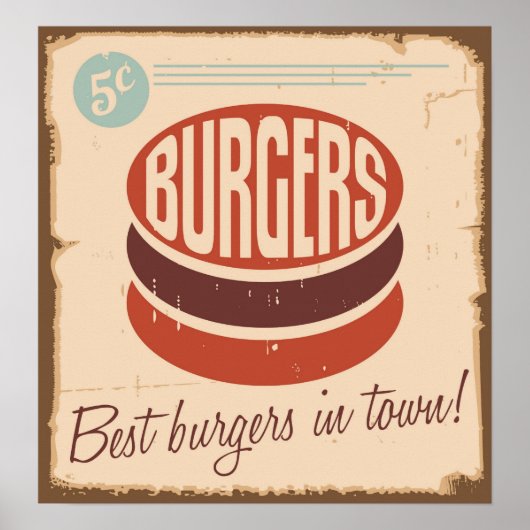 Beste Burger im Stadtrundstil Poster (Vorne)