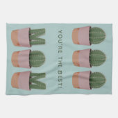 Beste Cactus Pflanze Mama Aquamarin Küche Handtuch (Horizontal)