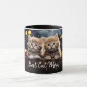Beste Cat Mama 1 Fotoplatte mit Extravagantem Text Tasse (Zentrum)