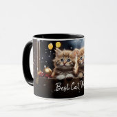 Beste Cat Mama 1 Fotoplatte mit Extravagantem Text Tasse (Vorderseite Links)