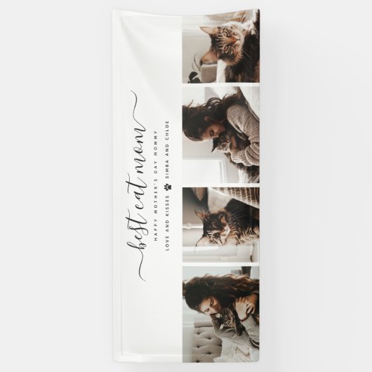 Beste Cat-Mama: Custom Mother's Day Cat Foto Banner (Vertikal)