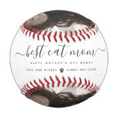Beste Cat-Mama: Custom Mother's Day Cat Foto Baseball (Rückseite)