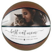 Beste Cat-Mama: Custom Mother's Day Cat Foto Basketball (Vorderseite)