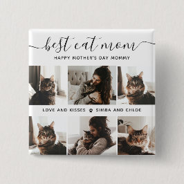 Beste Cat-Mama: Custom Mother's Day Cat Foto Button