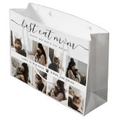 Beste Cat-Mama: Custom Mother's Day Cat Foto Große Geschenktüte (Rückseite Schrägansicht)