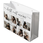 Beste Cat-Mama: Custom Mother's Day Cat Foto Große Geschenktüte (Vorderseite Schrägansicht)