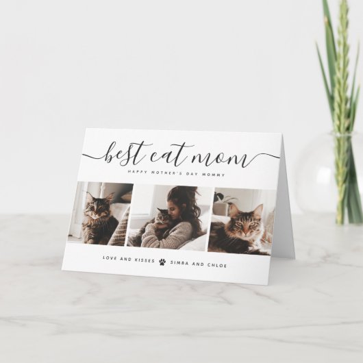 Beste Cat-Mama: Custom Mother's Day Cat Foto Karte (Vorderseite)