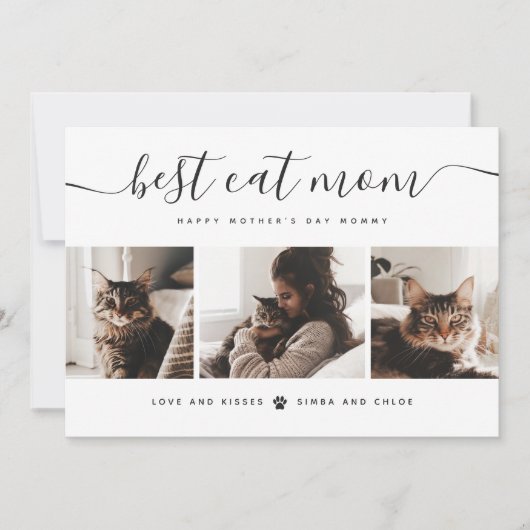 Beste Cat-Mama: Custom Mother's Day Cat Foto Karte (Vorderseite)