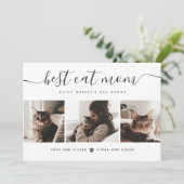 Beste Cat-Mama: Custom Mother's Day Cat Foto Karte (Stehend Vorderseite)