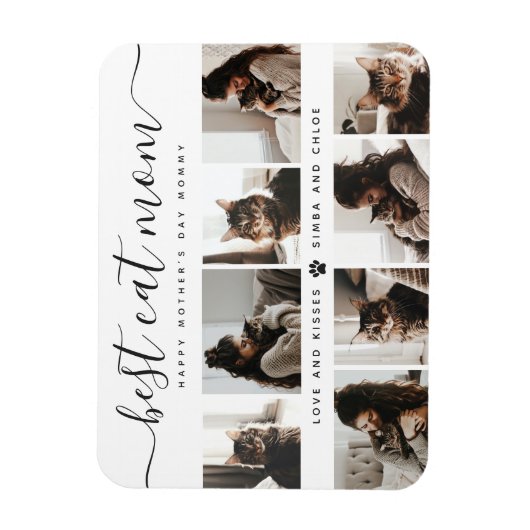 Beste Cat-Mama: Custom Mother's Day Cat Foto Magnet (Vertikal)