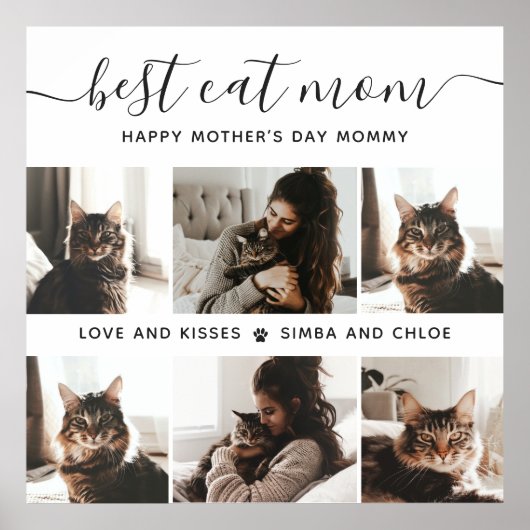 Beste Cat-Mama: Custom Mother's Day Cat Foto Poster (Vorne)