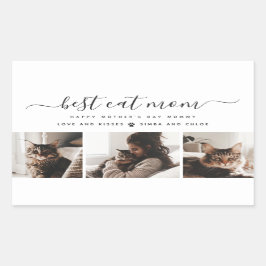 Beste Cat-Mama: Custom Mother's Day Cat Foto Rechteckiger Aufkleber