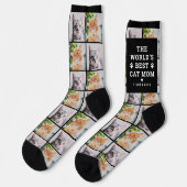 Beste Cat Mama Custom Pet Foto Collage Socken (Linkes Detail)