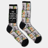 Beste Cat Mama Custom Pet Foto Collage Socken (Rechts)