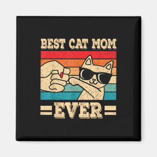 Beste Cat Mama Ever Funny Cat Retro Vintag Cat Lie Magnet