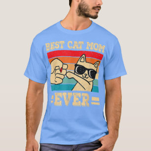 Beste Cat Mama Ever Funny Cat Retro Vintag Cat Lie T-Shirt