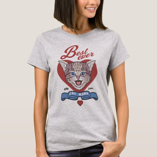 Beste Cat Mama Ever T-Shirt (Vorderseite)