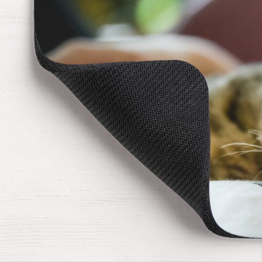 Beste Cat Mama Foto Schwarzer Text Mousepad (Ecke)