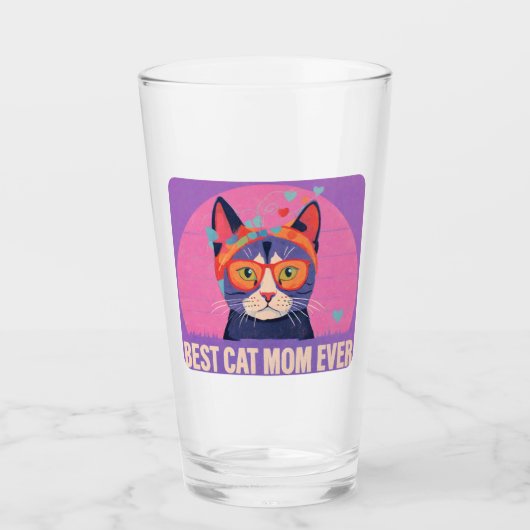 Beste Cat-Mama Glas (Vorderseite)