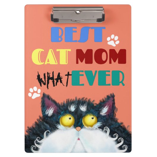 Beste Cat Mama je | Albern Cat Lovers Funny Klemmbrett (Vorderseite)