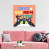Beste Cat Mama je | Albern Cat Lovers Funny Leinwanddruck (Insitu (Wohnzimmer))