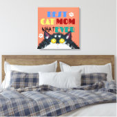 Beste Cat Mama je | Albern Cat Lovers Funny Leinwanddruck (Insitu (Schlafzimmer))