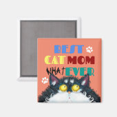 Beste Cat Mama je | Albern Cat Lovers Funny Magnet (Vorderseite/Rückseite)