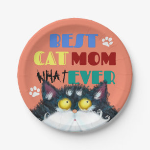 Beste Cat Mama je   Albern Cat Lovers Funny Pappteller