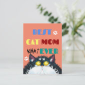 Beste Cat Mama je | Albern Cat Lovers Funny Postkarte (Stehend Vorderseite)