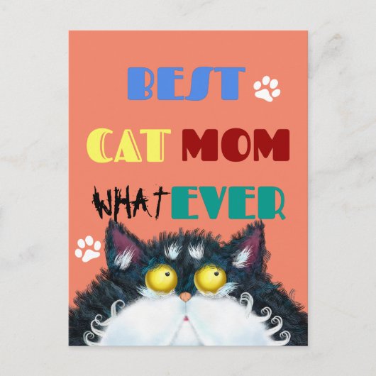 Beste Cat Mama je | Albern Cat Lovers Funny Postkarte (Vorderseite)