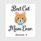 Beste Cat Mama je Aufkleber (Blatt)