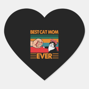Beste Cat Mama je Bandana Herz-Aufkleber