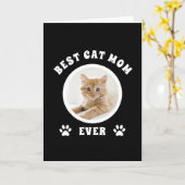 Beste Cat-Mama je benutzerdefiniertes Foto Persona Karte (Gelbe Blume)