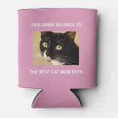 Beste Cat Mama je benutzerdefiniertes Foto Rosa Dosenkühler (Vorderseite)