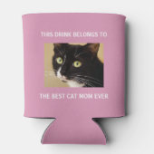 Beste Cat Mama je benutzerdefiniertes Foto Rosa Dosenkühler (Rückseite)