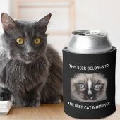 Beste Cat-Mama je benutzerdefiniertes Foto Schwarz Dosenkühler