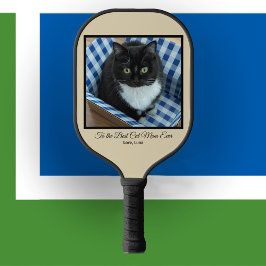 Beste Cat-Mama je benutzerdefiniertes Foto und Tex Pickleball Schläger
