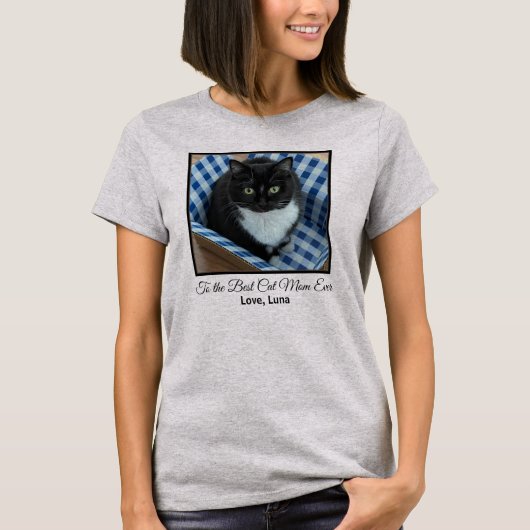Beste Cat-Mama je benutzerdefiniertes Foto und Tex T-Shirt (Vorderseite)