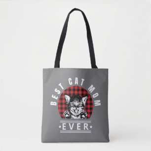 Beste Cat Mama je Buffalo Kariert Tasche