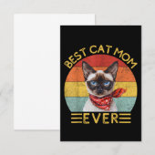 Beste Cat Mama je Dankeskarte (Vorne/Hinten)