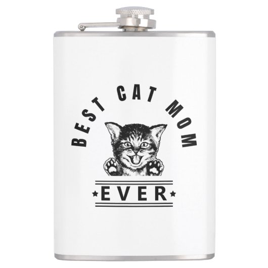 Beste Cat Mama je Flachmann (Vorderseite)
